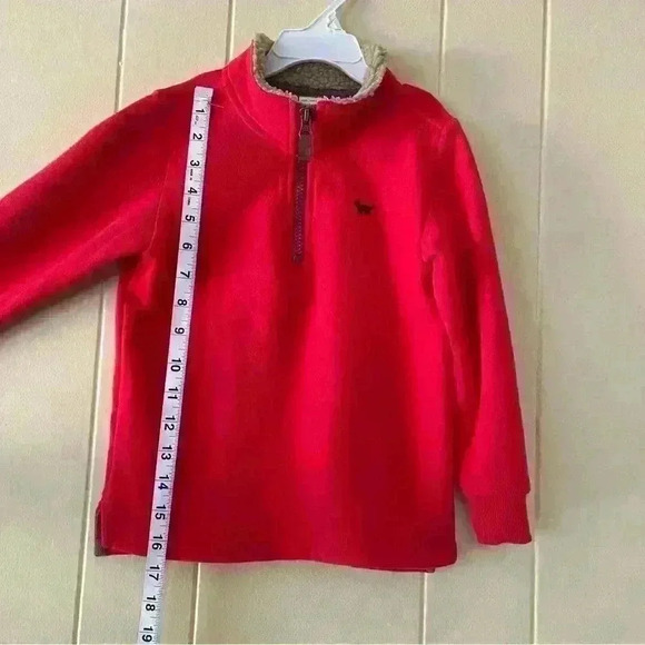 Carters Boys Quarter Zip  Fleece Pullover Red  Christmas 4T Fox Accent - Picture 4 of 7